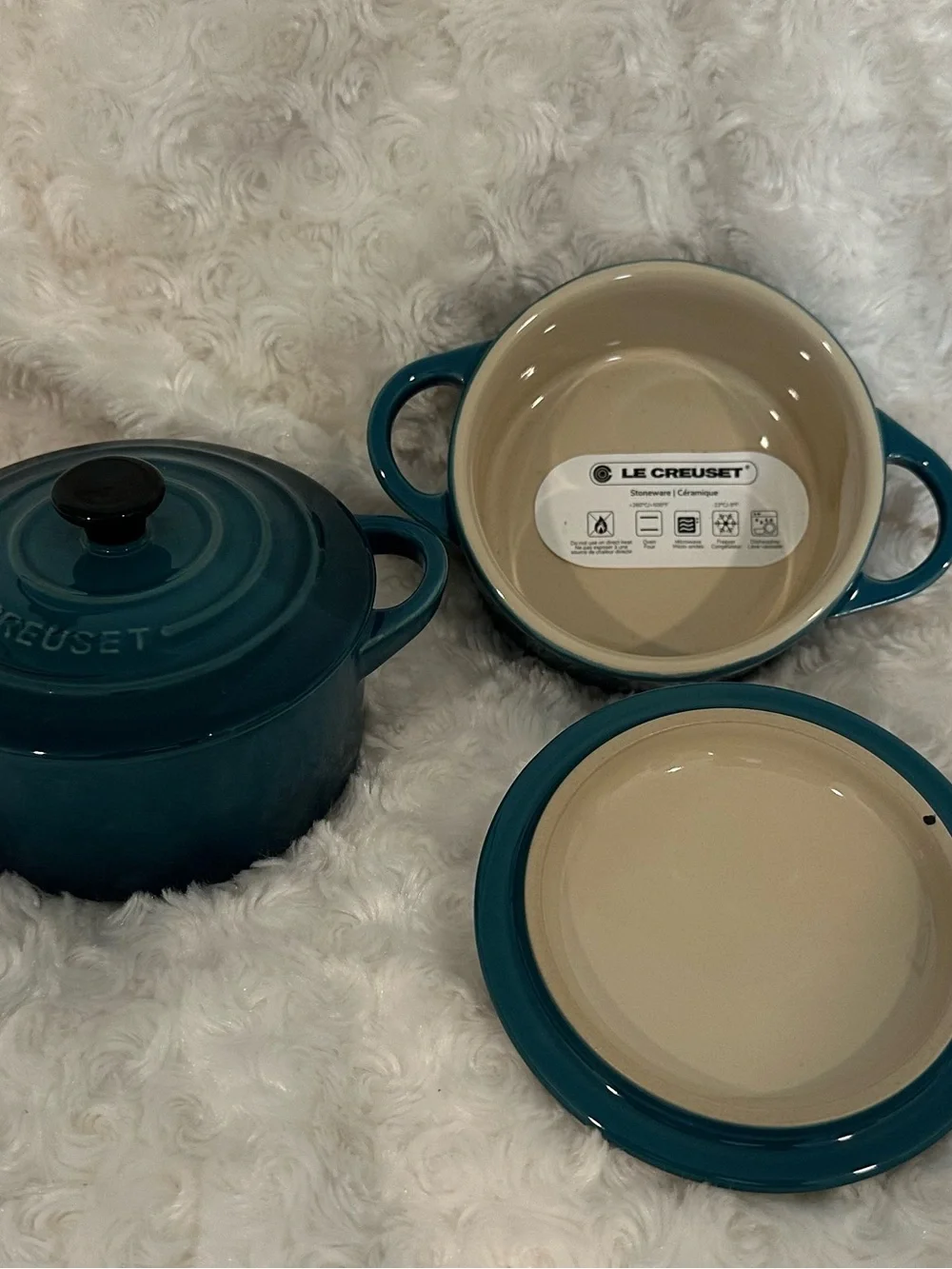 (NWT) Le Creuset Mini Round Cocottes 8 oz – Deep Teal – Set of 2